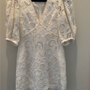 Alexis Blanca Dress in Porcelain Lace V-Neck Mini Dress